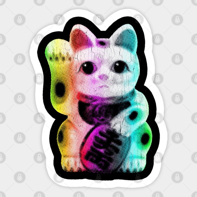 Pop Art Lucky Cat - Maneki Neko Sticker by robotface